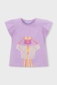 Mayoral t-shirt dziecięcy 3007.6E.Mini.PPY2 fioletowy SS26