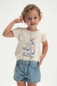 Mayoral t-shirt dziecięcy 3007.6E.Mini.PPY2 beżowy