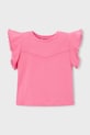 Mayoral t-shirt bawełniany dziecięcy bawełna różowy 3008.6E.Mini.PPY2