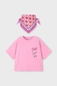 Mayoral t-shirt bawełniany dziecięcy nadruk różowy 3009.6F.Mini.PPY2
