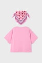 Mayoral t-shirt bawełniany dziecięcy 3009.6F.Mini.PPY2 różowy SS26