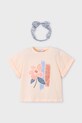 Παιδικό βαμβακερό μπλουζάκι Mayoral στάμπα μπεζ 3010.6G.Mini.PPY2