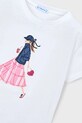 Mayoral t-shirt bawełniany dziecięcy biały 3011.6H.Mini.PPY2