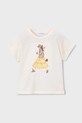 Mayoral t-shirt bawełniany dziecięcy nadruk beżowy 3011.6H.Mini.PPY2