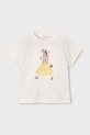 Mayoral t-shirt bawełniany dziecięcy nadruk beżowy 3011.6H.Mini.PPY2