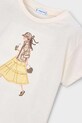 Dziewczynka Mayoral t-shirt bawełniany dziecięcy 3011.6H.Mini.PPY2 beżowy