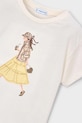 Dziewczynka Mayoral t-shirt bawełniany dziecięcy 3011.6H.Mini.PPY2 beżowy