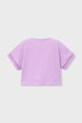 Dječja pamučna majica kratkih rukava Mayoral 3012.6H.Mini.PPY2 ljubičasta SS26