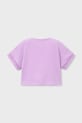 Dječja pamučna majica kratkih rukava Mayoral 3012.6H.Mini.PPY2 ljubičasta SS26