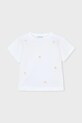 Mayoral t-shirt bawełniany dziecięcy 3013.6H.Mini.PPY2 biały SS26