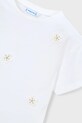 Mayoral t-shirt bawełniany dziecięcy biały 3013.6H.Mini.PPY2