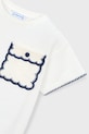 Mayoral t-shirt bawełniany dziecięcy beżowy 3013.6H.Mini.PPY2