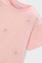 Dziewczynka Mayoral t-shirt bawełniany dziecięcy 3013.6H.Mini.PPY2 różowy