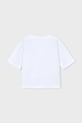 Dziewczynka Mayoral t-shirt bawełniany dziecięcy 3016.6K.Mini.PPY2 biały