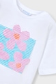 Mayoral t-shirt bawełniany dziecięcy biały 3016.6K.Mini.PPY2