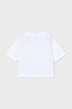 Dziewczynka Mayoral t-shirt bawełniany dziecięcy 3016.6K.Mini.PPY2 biały