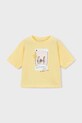 Mayoral t-shirt bawełniany dziecięcy 3016.6K.Mini.PPY2 żółty SS26
