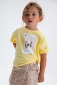 Mayoral t-shirt bawełniany dziecięcy 3016.6K.Mini.PPY2 żółty