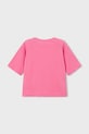Mayoral t-shirt bawełniany dziecięcy 3016.6K.Mini.PPY2 różowy SS26