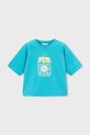 Mayoral t-shirt bawełniany dziecięcy 3016.6K.Mini.PPY2 niebieski SS26