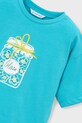 Mayoral t-shirt bawełniany dziecięcy niebieski 3016.6K.Mini.PPY2