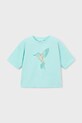 Mayoral t-shirt bawełniany dziecięcy 3016.6K.Mini.PPY2 turkusowy SS26