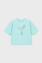 Dětské bavlněné tričko Mayoral 3016.6K.Mini.PPY2 tyrkysová SS26