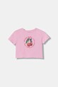 Guess t-shirt dziecięcy z elastanem różowy J6RI02.K6YW4.PPY2