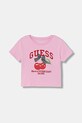 Guess t-shirt dziecięcy z elastanem różowy J6RI06.K6YW4.PPY2