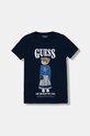 Guess t-shirt dziecięcy z elastanem granatowy J6RI10.K6YW4.PPY2