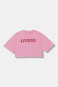 Guess t-shirt bawełniany dziecięcy bawełna różowy J6RI11.KCNQ4.PPY2
