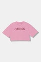 Guess t-shirt bawełniany dziecięcy bawełna różowy J6RI11.KCNQ4.PPY2