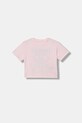 Guess t-shirt bawełniany dziecięcy nadruk różowy J6RI22.K8HM4.PPY2
