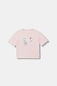 Guess t-shirt dziecięcy z elastanem różowy J6RI32.K6YW4.PPY2
