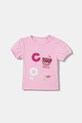 Guess t-shirt dziecięcy z elastanem różowy K6RI05.K6YW4.PPY2