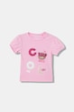 Guess t-shirt dziecięcy z elastanem różowy K6RI05.K6YW4.PPY2