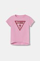 Guess t-shirt dziecięcy aplikacja różowy K6RI10.K6YW4.PPY2