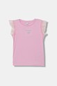 Guess t-shirt dziecięcy aplikacja różowy K6RI12.KCU20.PPY2