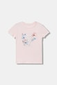 Guess t-shirt dziecięcy z elastanem różowy K6RI21.K6YW4.PPY2