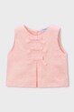 Mayoral top z dodatkiem lnu dziecięcy okrągły różowy 3024.6C.Mini.PPY2