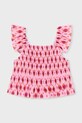 Mayoral top bawełniany dziecięcy 3028.6H.Mini.PPY2 różowy SS26