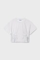Mayoral t-shirt bawełniany dziecięcy bawełna biały 6004.8B.Junior.PPY2