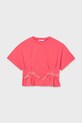 Mayoral t-shirt bawełniany dziecięcy 6004.8B.Junior.PPY2 różowy SS26