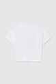 Dziewczynka Mayoral t-shirt bawełniany dziecięcy 6009.8F.Junior.PPY2 biały