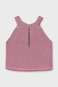 Mayoral top bawełniany dziecięcy 6025.8F.Junior.PPY2 różowy SS26