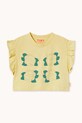 Tinycottons t-shirt bawełniany dziecięcy YELLOW FLOWERS GRAPHIC CROP TEE SS26.067 żółty SS26