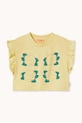 Tinycottons t-shirt bawełniany dziecięcy YELLOW FLOWERS GRAPHIC CROP TEE SS26.067 żółty SS26