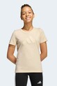 adidas t-shirt bawełniany dziecięcy nadruk beżowy KG0103