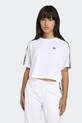 Παιδικό βαμβακερό μπλουζάκι adidas Originals απλικέ λευκό KD7830