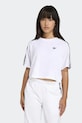 Παιδικό βαμβακερό μπλουζάκι adidas Originals απλικέ λευκό KD7830